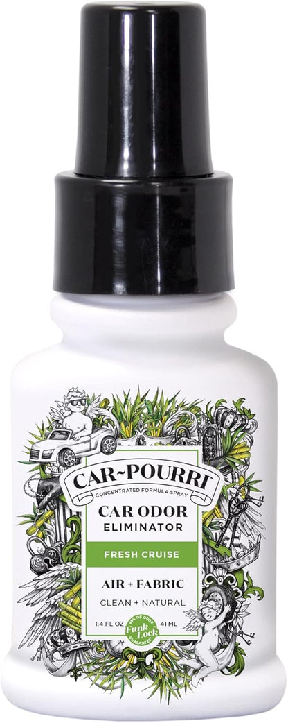 Car-Pourri Car Odor Air + Fabric Odor Freshener Spray, Fresh Cruise, Travel Size 1.4 Fl Oz