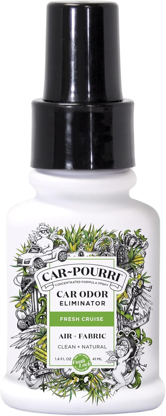 Car-Pourri Car Odor Air + Fabric Odor Freshener Spray, Fresh Cruise, Travel Size 1.4 Fl Oz