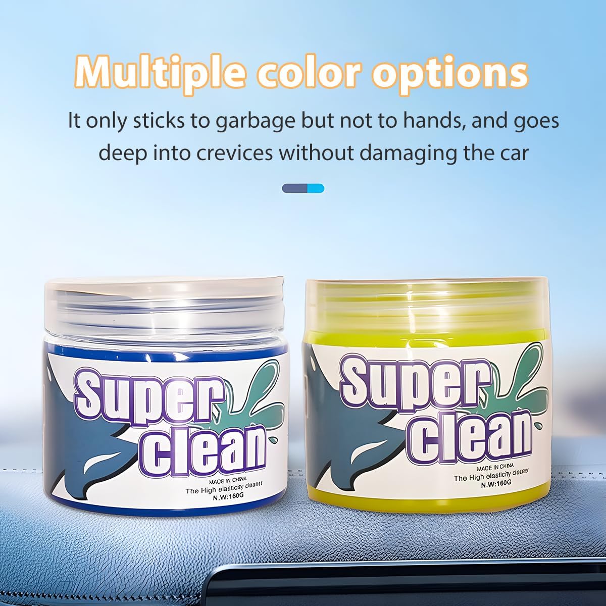 Car Cleaning Gel, Reusable Vehicle Air Vent Crevice Detailing Putty, Automotive Interior Detail Slime Cleaner Removal Tool Kit Accessories, Universal for SUV, Sedan, Truck (Blue)