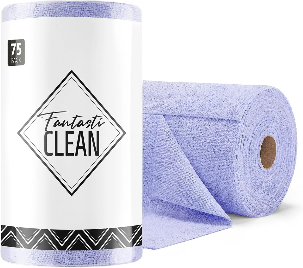 Fantasticlean Microfiber Cleaning Cloth Roll -75 Pack, Tear Away Microfiber Towels, 12" x 12", Reusable, Washable, Scratch Free, Ultra Absorbent for All-Around Cleaning Supplies (DimGray)