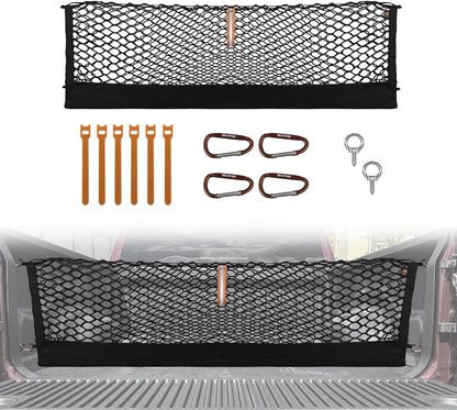 Muslogy Truck Bed Cargo Net Trunk Netting Compatible with 2023-2025 2026 Honda CR-V Accessories, Pickup Cargo Organizer SUV Sedan Storage Net w/Heavy Duty Carabiners - Colors B