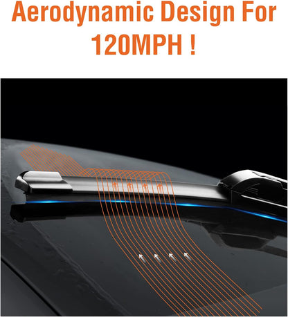 Wiper Blades 26" + 16" Automotive Replacement Windshield Wiper Blades for My Car Premium All-Seasons OE Quality Wipers for Front Windshield(Set of 2)