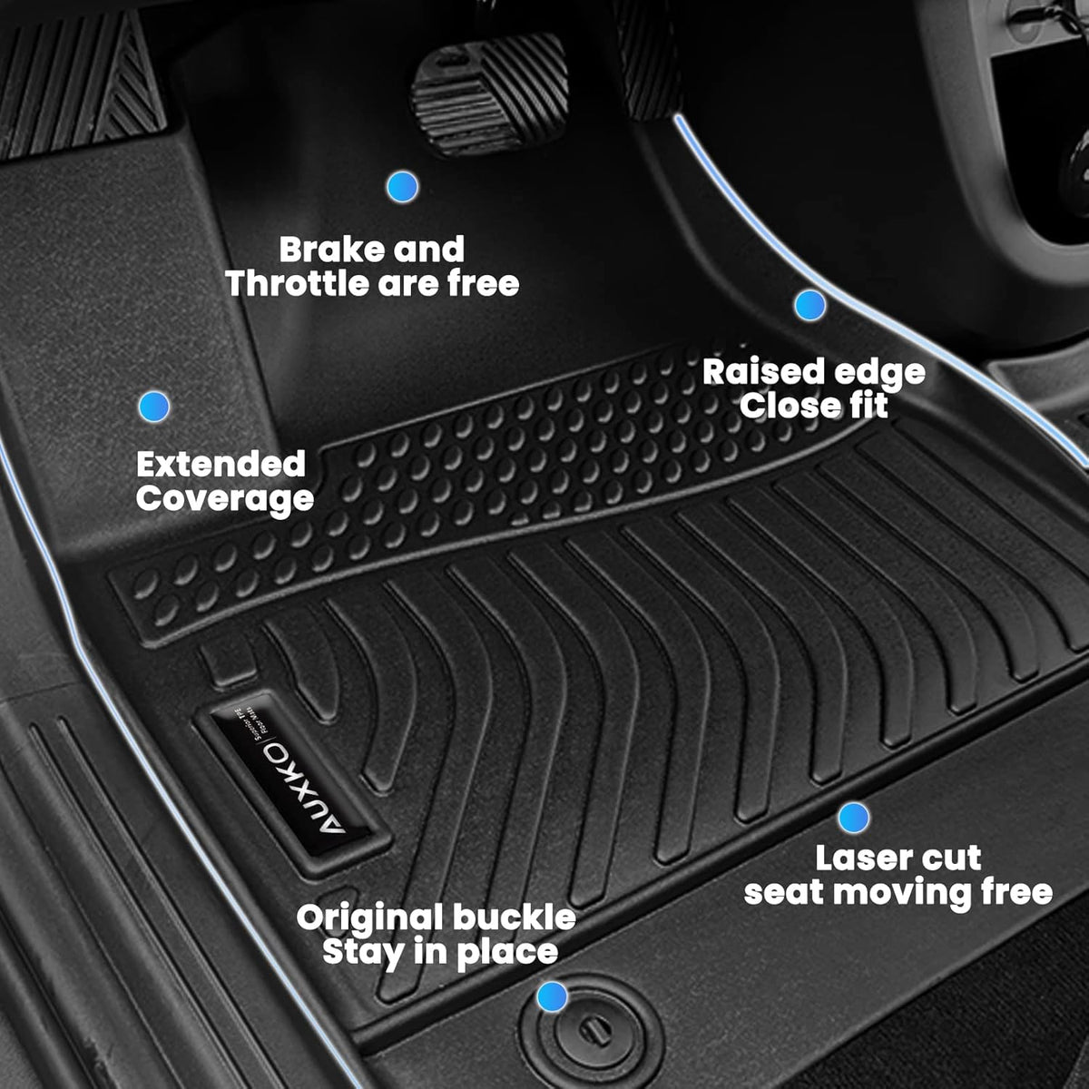 Auxko All Weather Floor Mat & Cargo Mat Fit for 2026 2025 2024 2023 2022 Hyundai Tucson Hybrid(Not PHEV) TPE Liner Tucson Accessory Set All Season Odorless Anti-Slip Floor Liner