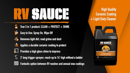 Bling Sauce Bug Sauce, pH Neutral Bug and Tar Remover Plus Cleaner for RVs, 64 oz.