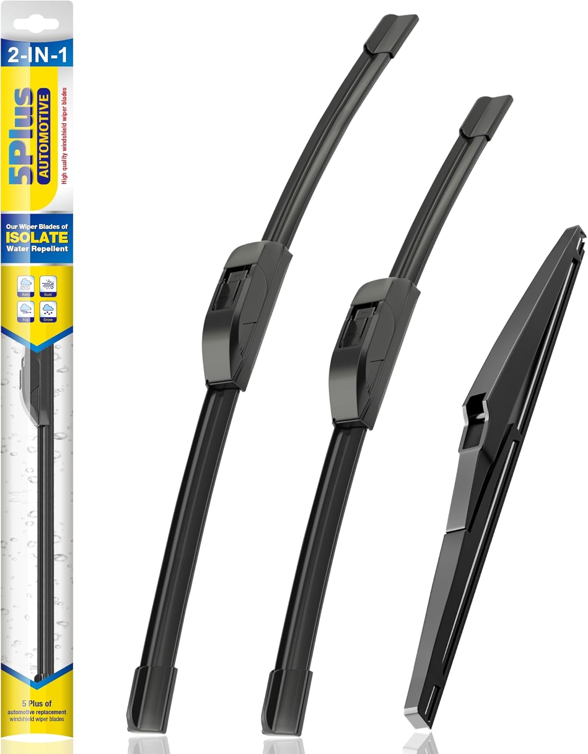 5 PLUS® Silicone Windshield Wipers Replacement for 2019-2024 Toyota RAV4/ 2006-2015 Mazda 5 Wiper Blades(Set of 3), Windshield Wiper Blades For My Car-26"/16"/12" - Colors C