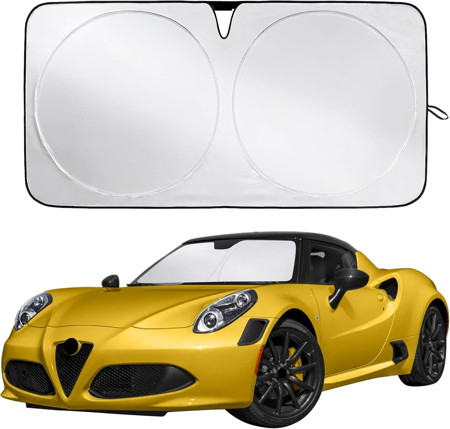 EcoNour Car Windshield Sun Shade | 2025 Upgraded Innovative No-Light-Pass Technology for Maximum Coverage | Foldable Sun Shade Keeps Your Vehicle Cool | Must-Have Car Accessories | Small (59" x 29") - Colors I
