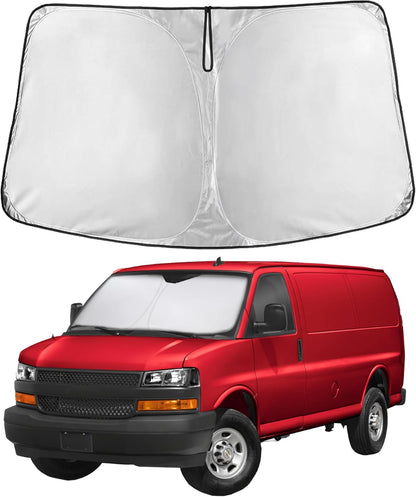 EcoNour Car Windshield Sun Shade | 2025 Upgraded Innovative No-Light-Pass Technology for Maximum Coverage | Foldable Sun Shade Keeps Your Vehicle Cool | Must-Have Car Accessories | Small (59" x 29") - Colors G