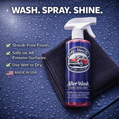 Sully’s After Wash Ceramic Spray Coating – SiO2 Quick Detailer – High Gloss, Water Beading & Hydrophobic Protection – Streak-Free Spray Sealant for Cars, Trucks & RVs – 16 oz