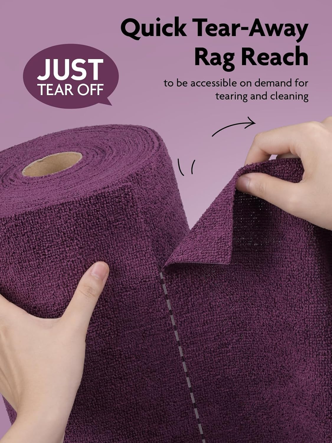 Fantasticlean Microfiber Cleaning Cloth Roll -75 Pack, Tear Away Microfiber Towels, 12" x 12", Reusable, Washable, Scratch Free, Ultra Absorbent for All-Around Cleaning Supplies (DimGray)