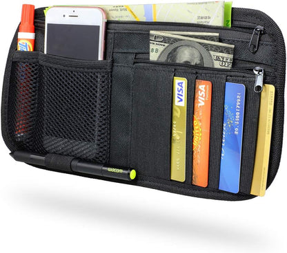 LIVANS Car Sun Visor Organizer, Vehicle Visor Storage Pouch, Auto CD and Glasses Holder, Interior Car Accessories for Credit Card and Registration Document, Fits Most Cars, SUVs, Jeeps, Trucks