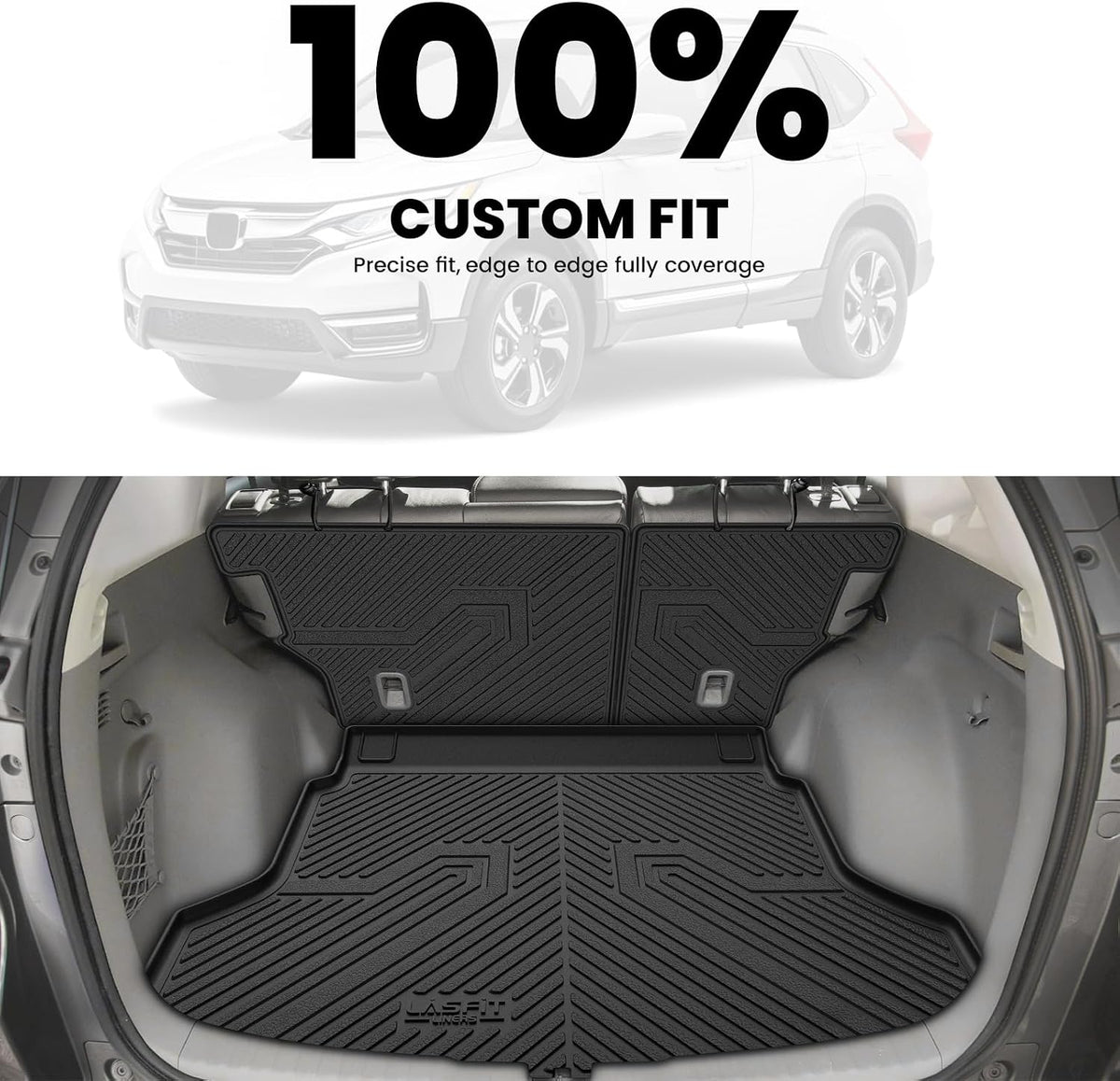 LASFIT Full Set Floor Mats for Honda CR-V 2026 2025 2024 2023 (Gasoline & Hybrid & e:FCEV), All Weather TPE Custom Fit Floor Liners 1st & 2nd Row & Seat Back Mat & Cargo Mat (Upper Position)