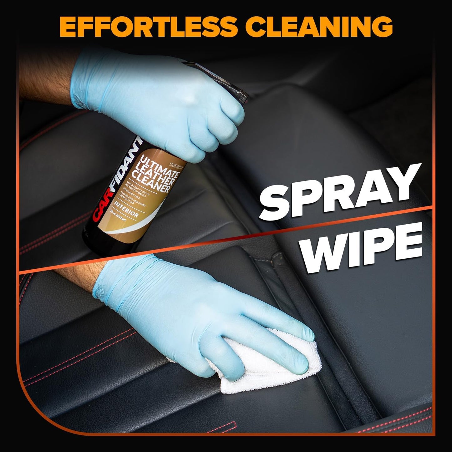 Leather Couch Conditioner & Restorer - Full Leather Restore & Conditioning Kit with Applicator Pad for Car Seats, Couch, Furniture, Shoe, Sofa, Bag & Purses - 18 fl. oz.