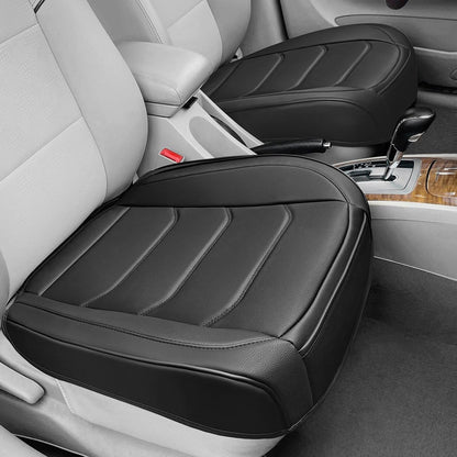 BOPUOVRE Car Seat Cover for Luxury & Comfort - PU Leather, Anti-Slip, Full Wrap Protection with Storage Pocket for Bottom Cushion - Universal Fit for 95% of Vehicles (Black,1 Piece)