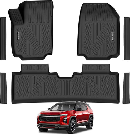 Floor Mats & Cargo Liner & Backrest Mat for 2024 2025 2026 Chevrolet/Chevy Trax All Weather Protection TPE Rubber Full Set Automotive Floor Liners Accessories, Odorless Anti-Slip, Black