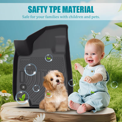 All Weather Floor Mats for 2016-2019 Chevy Cruze (No Fit 2016 Cruze Limited), Chevy Cruze Floor Mats, 1st and 2nd Maximum Coverage, 3D Waterproof TPE Rubber Protector Car Mats Full Set Liners