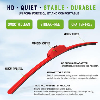 OEM QUALITY 24" +19" PARRATI Premium All-Season Windshield Wiper Blades (Set of 2) - Colors A