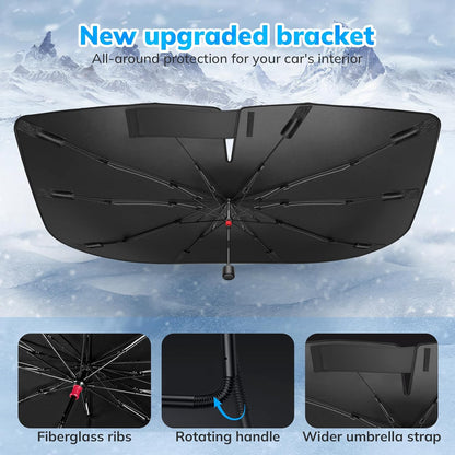 SEPORUD Windshield Sun Shade New American Eagle Flag USA Patriotic Design - Folding Car Front Window Sunshade for Cars SUV Trucks, Max UV Blocking and Keep The Vehicle Cool(64"x33.5")