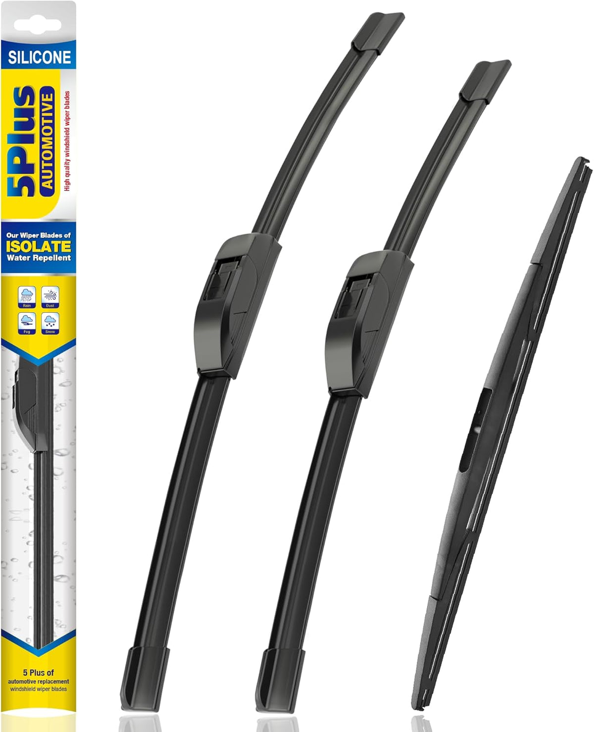 5 PLUS® Silicone Windshield Wipers Replacement for 2019-2024 Toyota RAV4/ 2006-2015 Mazda 5 Wiper Blades(Set of 3), Windshield Wiper Blades For My Car-26"/16"/12" - Colors C