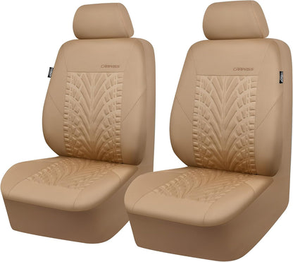 CAR PASS Car Seat Covers Full Sets, Front & Split Rear Bench for Car, 3D Tyre Embossed Automotive Interior Covers, Airbag Compatible, Quick Setup Universal Fit Seat Covers for Car, SUV(Charcoal)