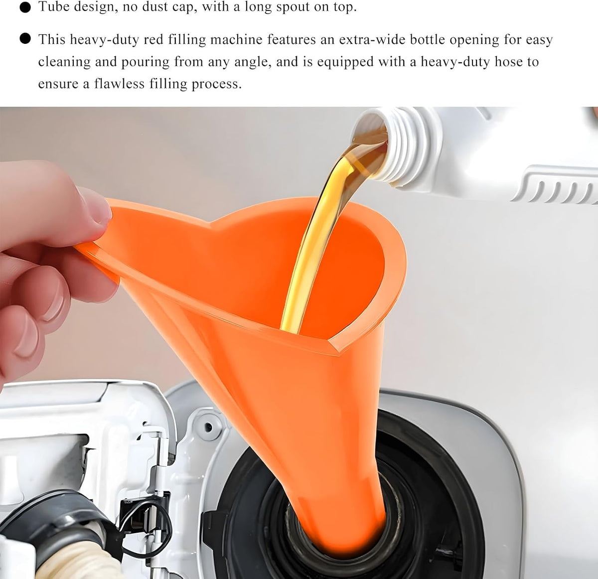 2PCS Oil Funnel, Flexible Multi-Function Automotive Oil Funnel, Spill-Proof Plastic Long Neck Engine Funnels Set for Gas Lubricants Water Diesel Fuel Kerosene, Car Accessories (Blue)