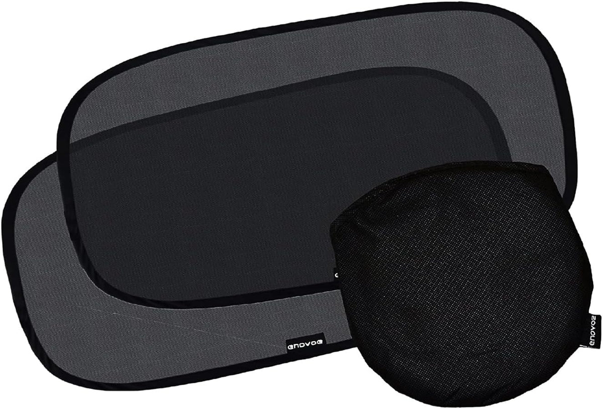Enovoe Car Window Shades for Baby (4 Pack) - 21"x14" - Sun Shade Blocker, Cling - Glare Shield and UV Rays Protection for Your Child - Side Windows Screens for SUV- Mesh Window Shades for Car Baby