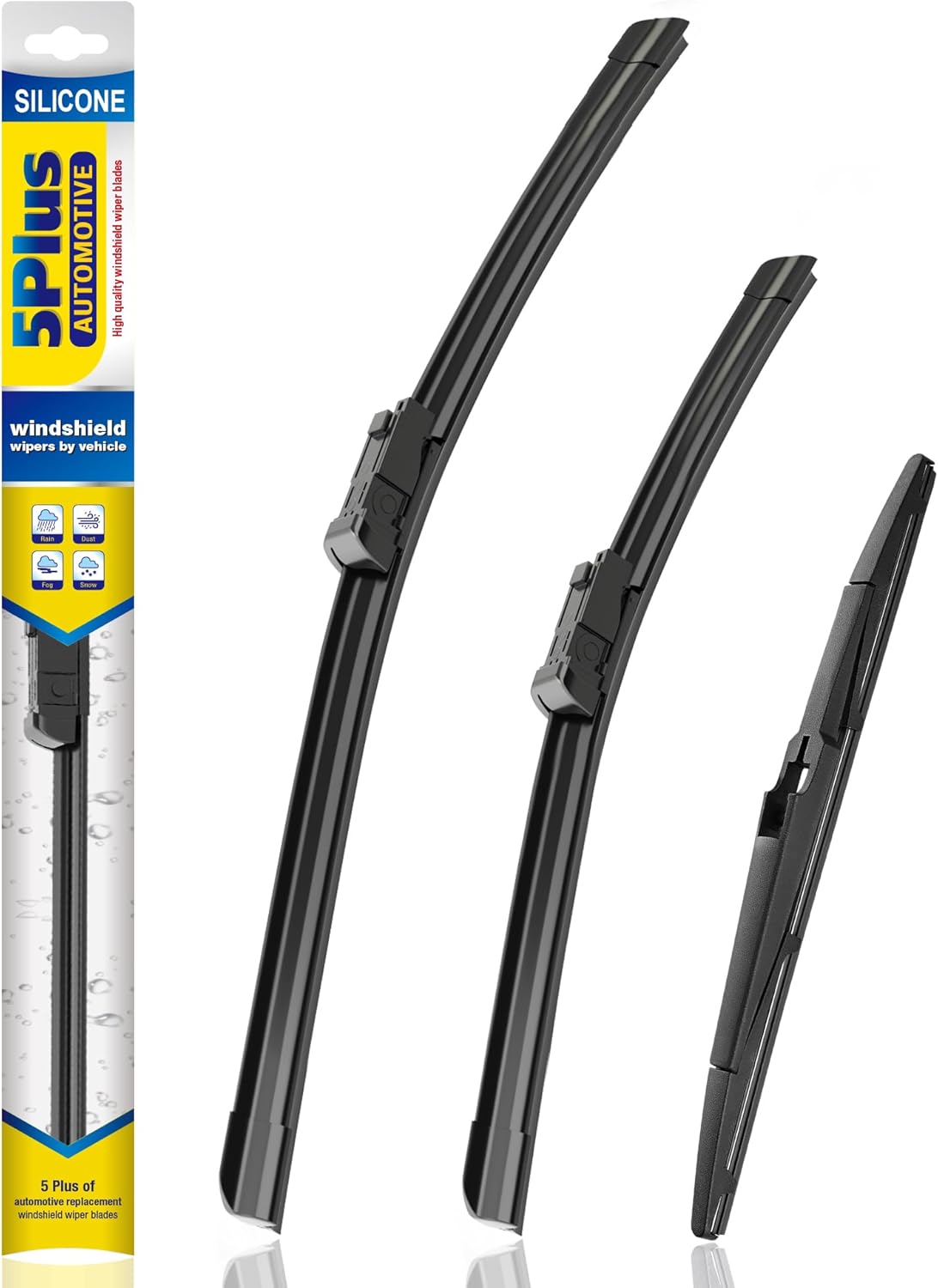 5 PLUS® Silicone Windshield Wipers Replacement for 2007-2014 Ford edge, 2007-2015 Lincoln MKX Wiper Blades(Set of 3),Automotive Replacement Windshield Wiper Blades For My Car-26"/20"/14" - Colors A