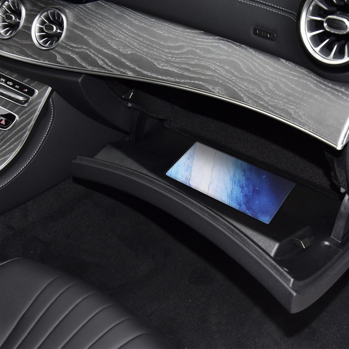 LumiMokki Premium Car Registration & Insurance Card Holder with Magnetic Shut, Vehicle Glove Box Car Organizer - For Documents, Cards, License (Black)