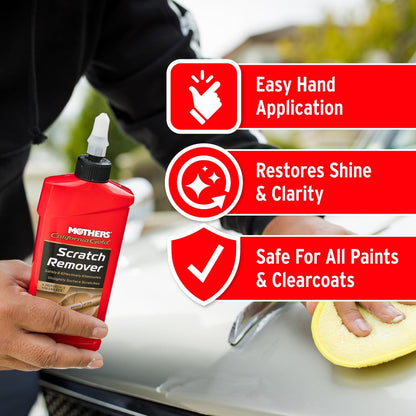 Mothers California Gold Scratch Remover, 8 oz. – Safely & Effectively Eliminates Light Scratches, Scuffs & Transfers from Paint & Clearcoat, Restores Shine Around Handles and High-Touch Areas (08408)