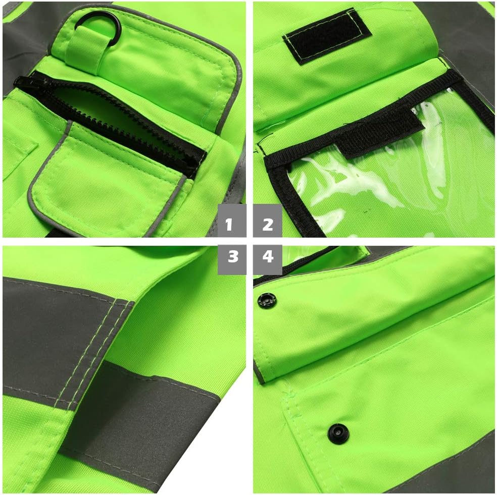 XIAKE 9 Pockets Class 2 High Visibility Reflective Safety Vest for Men Women,Meets ANSI/ISEA Standard