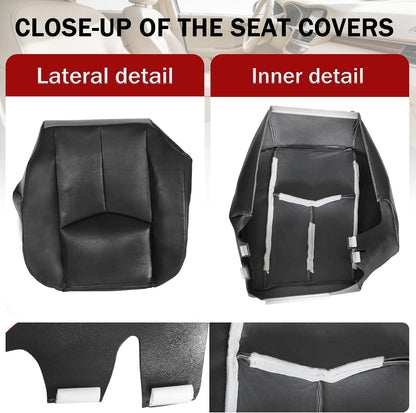 NLQR #522 Light Tan Front Driver Bottom Replacement Seat Cover Microfiber Leather Compatible with Chevy Avalanche Tahoe Suburban GMC Yukon XL 2003 2004 2005 2006