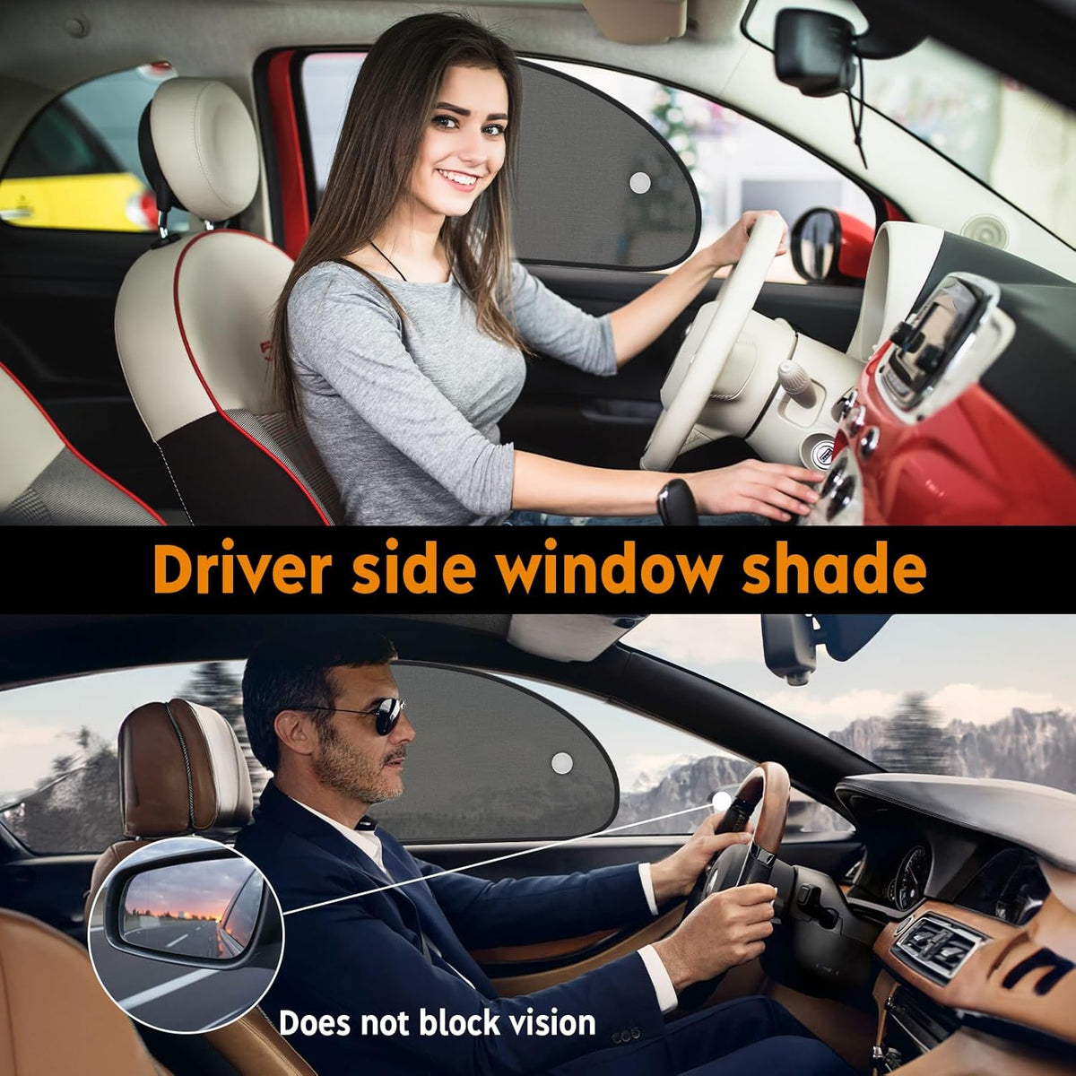 2026 New Upgrade Car Window Shades for Side Window 25"X15"(2 Pack),Car Window Shade for Baby Suction Cup,Sun Shade Side Window Can Blocks 99.98% UVR