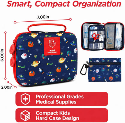 Swiss Safe 2-in-1 First Aid Kit for Car, Travel and Home, 348 Pieces, Large Hardcase with Bonus Mini Kit for Medical Emergency, Survival and Camping