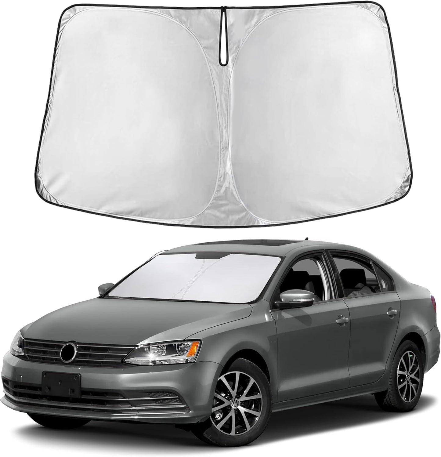 EcoNour Car Windshield Sun Shade | 2025 Upgraded Innovative No-Light-Pass Technology for Maximum Coverage | Foldable Sun Shade Keeps Your Vehicle Cool | Must-Have Car Accessories | Small (59" x 29") - Colors M