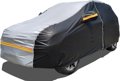6 Layers Car Cover Waterproof All Weather Car Cover Waterproof All Weather, Outdoor Full Exterior Cover Rain Sun UV Snowproof Protection with Zipper Cotton for SUV (185-190inch)