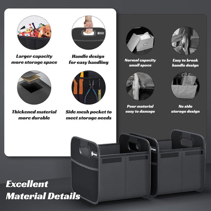 Sposuit Trunk Organizer for Car - 70L Collapsible Car Storage with 11 Pockets & Reinforced Handles, SUV Trunk Organizers for Grocery Cargo(Black)