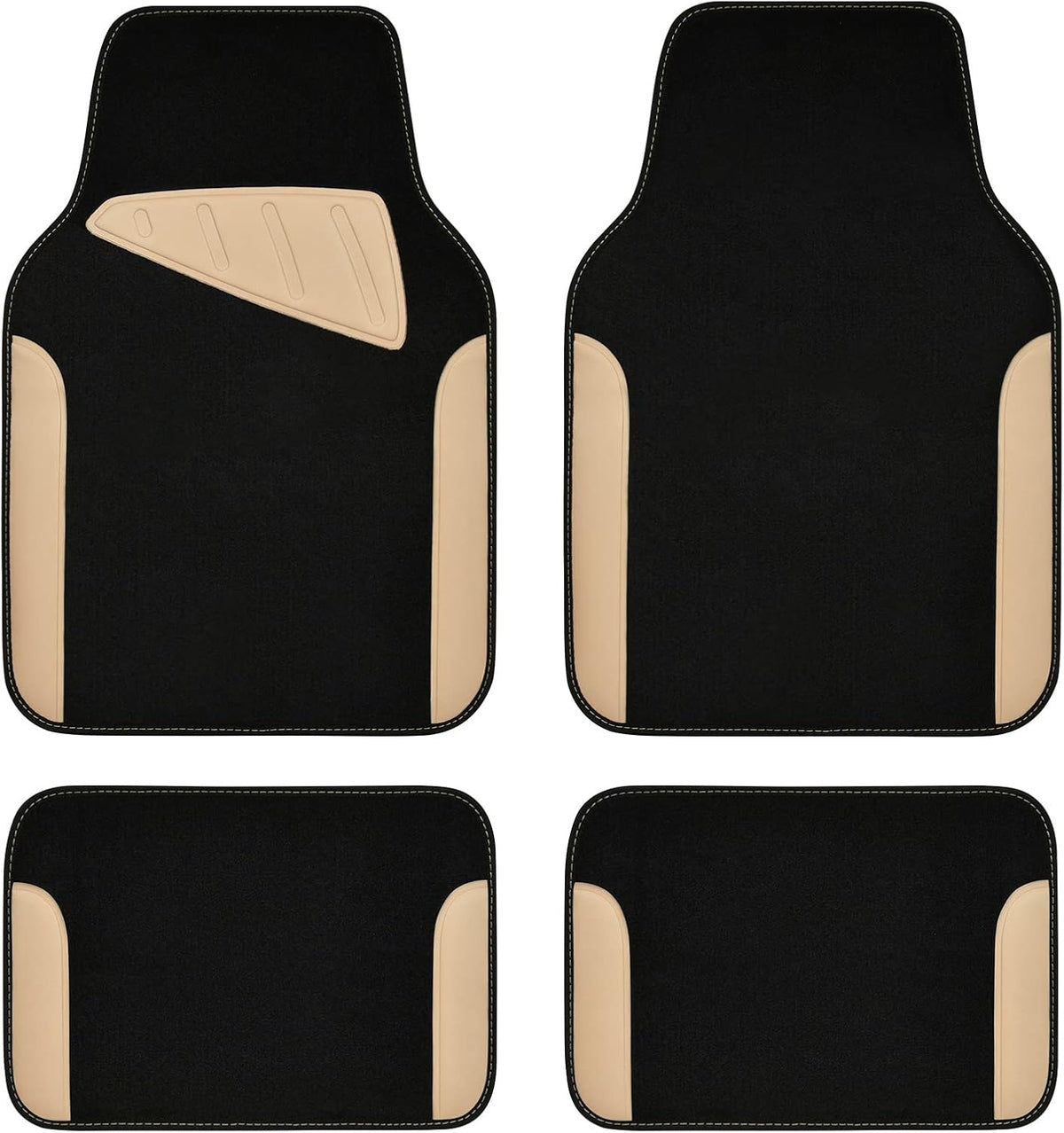 CAR PASS Waterproof Universal Car Floor Mats, Leopard Print Car Mats Fit for SUV,Vans,sedans, Trucks,Set of 4pcs Car Carpet with Driver Heel Pad and Nibs Backing, Leopard Car Accessories Gray Leopard