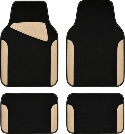 CAR PASS Waterproof Universal Car Floor Mats, Leopard Print Car Mats Fit for SUV,Vans,sedans, Trucks,Set of 4pcs Car Carpet with Driver Heel Pad and Nibs Backing, Leopard Car Accessories Gray Leopard