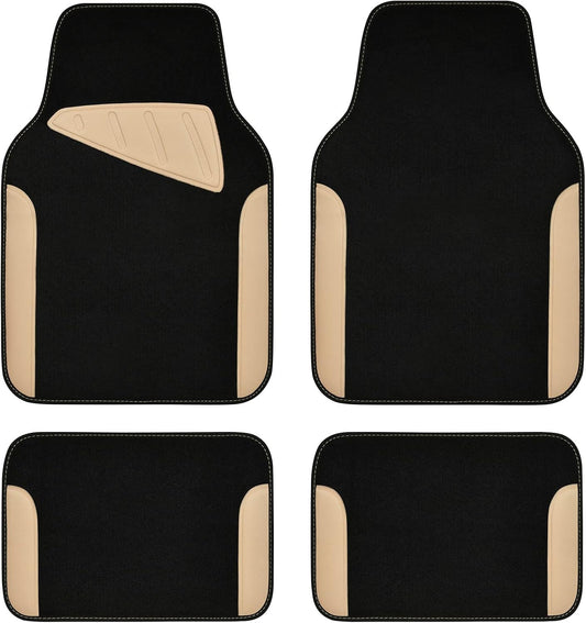 CAR PASS Waterproof Universal Car Floor Mats, Leopard Print Car Mats Fit for SUV,Vans,sedans, Trucks,Set of 4pcs Car Carpet with Driver Heel Pad and Nibs Backing, Leopard Car Accessories Gray Leopard