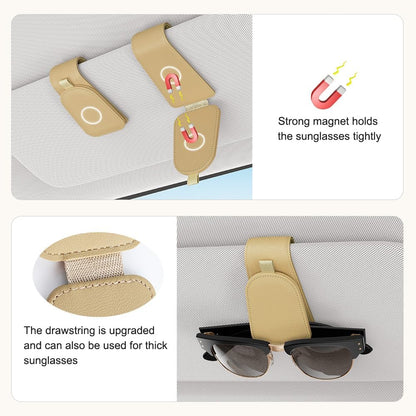 Sotfamily Sunglass Holder for Car Visor, Suede Cloth Magnetic Sunglass Organizer for Car Accessories, 2 Packs, Black