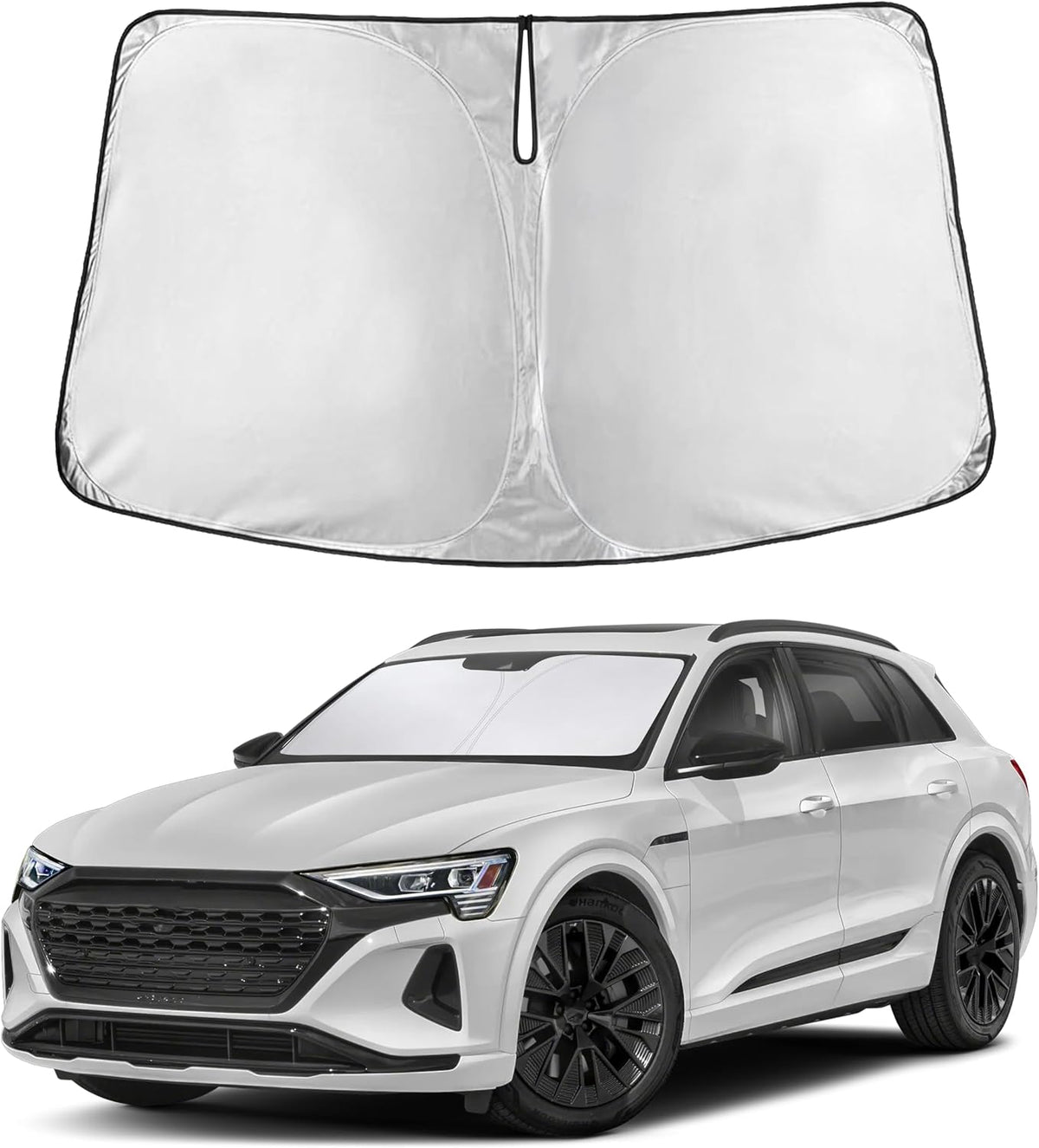 EcoNour Car Windshield Sun Shade | 2025 Upgraded Innovative No-Light-Pass Technology for Maximum Coverage | Foldable Sun Shade Keeps Your Vehicle Cool | Must-Have Car Accessories | Small (59" x 29") - Colors N