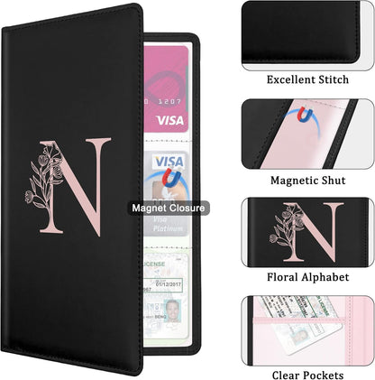 Letter Car Registration and Insurance Holder, with Magnetic Closure for License, Cards and Documents,Vehicle Glove Box Car Organizer, Interior Car Accessories for Women Men (M)