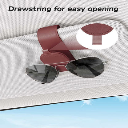 Sotfamily Sunglass Holder for Car Visor, Suede Cloth Magnetic Sunglass Organizer for Car Accessories, 2 Packs, Black