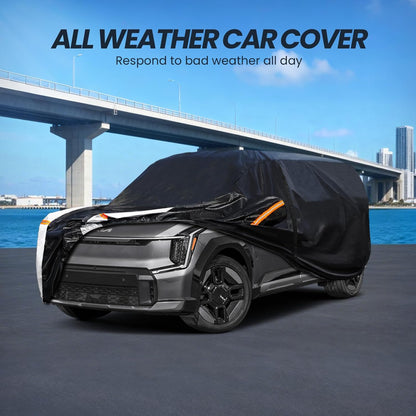 Large SUV Car Cover for Chevy Suburban 100% Waterproof All Weather, Heavy Duty Outdoor Full Exterior Covers Rain Sun Wind UV Protection. - Colors A
