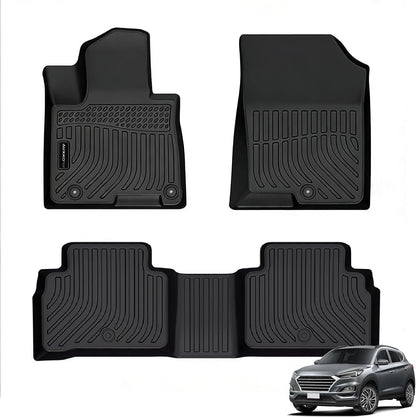 Auxko All Weather Floor Mat & Cargo Mat Fit for 2026 2025 2024 2023 2022 Hyundai Tucson Hybrid(Not PHEV) TPE Liner Tucson Accessory Set All Season Odorless Anti-Slip Floor Liner