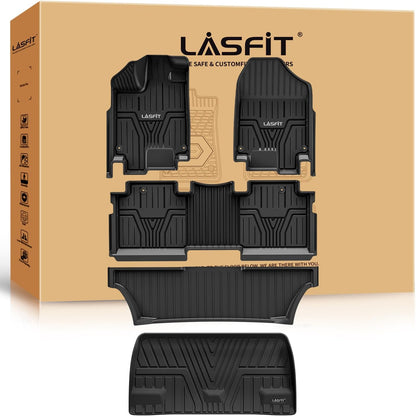 LASFIT Floor Mats for Honda CR-V 2026 2025 2024 2023 (Gasoline & Hybrid & e:FCEV), All Weather TPE Custom Fit Anti-Slip Pet Friendly Car Liners, 1st & 2nd Row Black