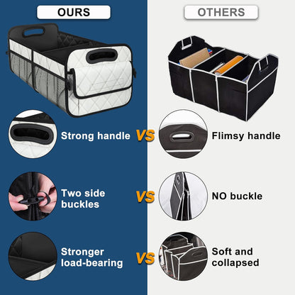 Deosk Car Trunk Organizer for SUV, Car Organizers and Storage with Reinforced Handles, Car Accessories for Women/Men 50LWaterproof Polyester Trunk Organizer, Black