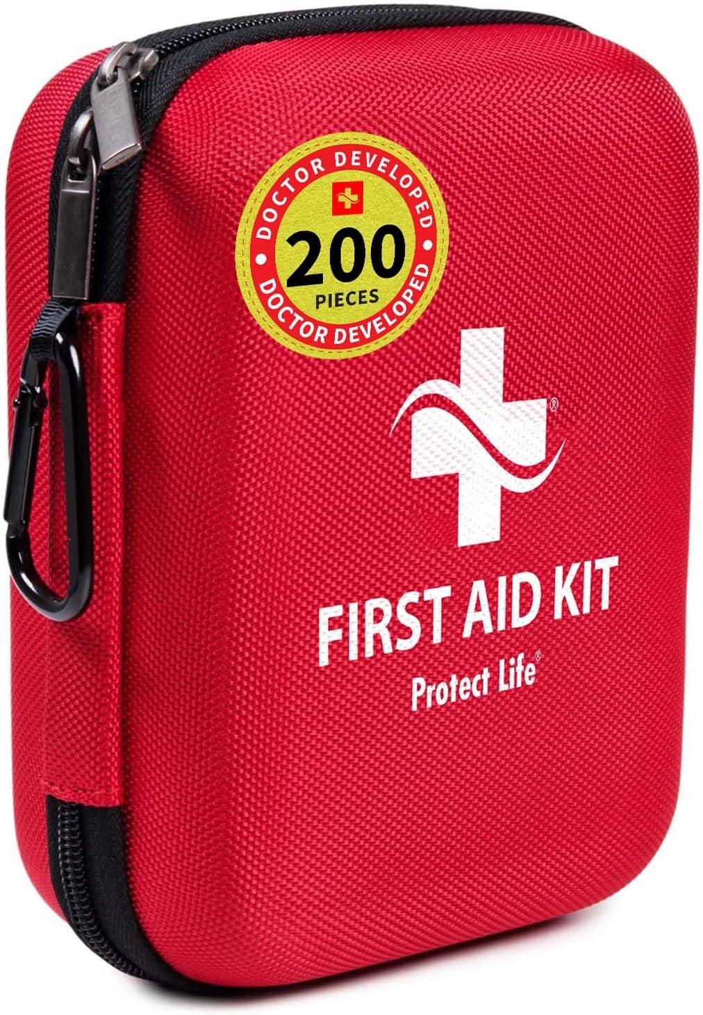Protect Life Doctor Developed Mini First Aid Kit, 100 Piece Waterproof Emergency Kit for Car, Boat, Camping & Travel, Includes Emergency Blanket, Tourniquet & First Aid Guide
