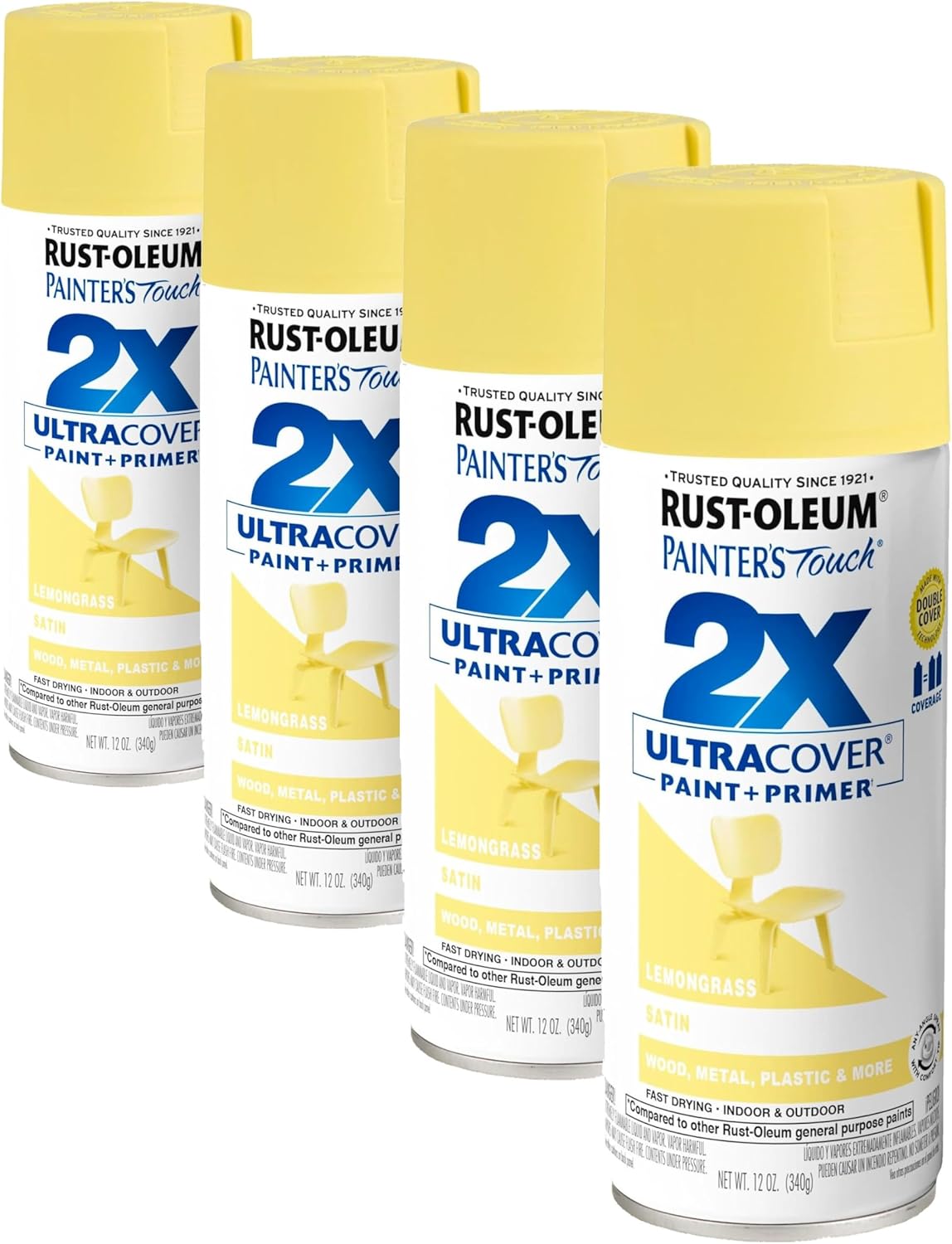 Rust-Oleum 334029 Painter's Touch 2X Ultra Cover Spray Paint, 12 oz, Gloss Clear - Colors F