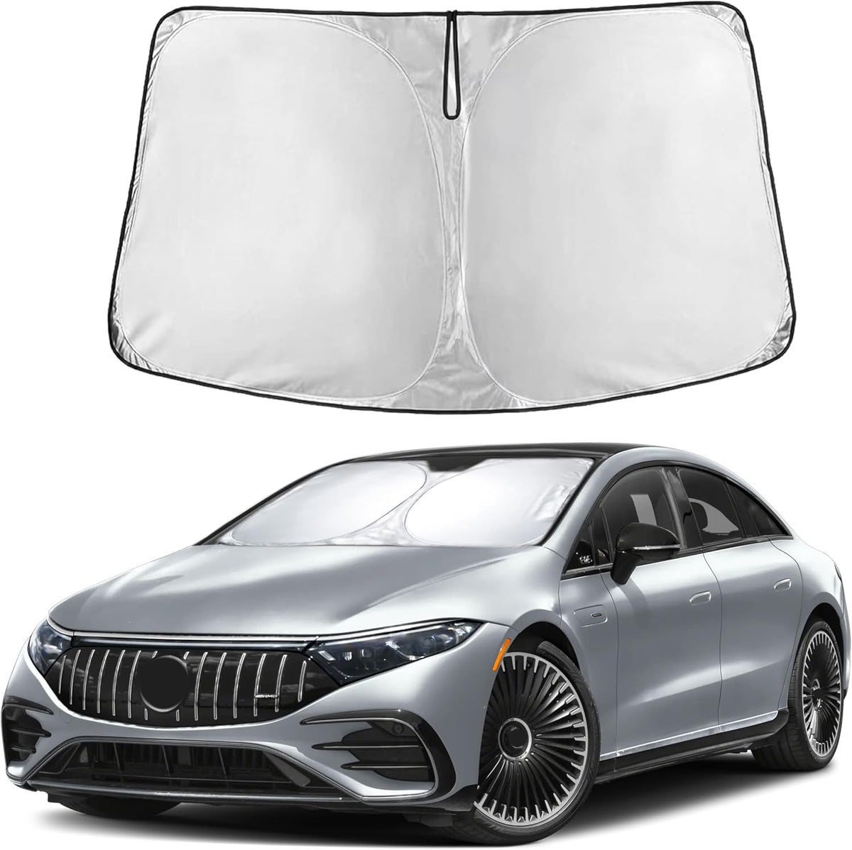 EcoNour Car Windshield Sun Shade | 2025 Upgraded Innovative No-Light-Pass Technology for Maximum Coverage | Foldable Sun Shade Keeps Your Vehicle Cool | Must-Have Car Accessories | Small (59" x 29") - Colors F