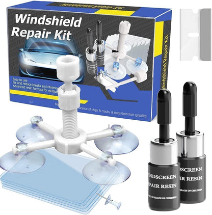 Windshield Repair Kit, Windshield Chip Repair Kit, Rock Chip Repair Kit,2 Pcs Car Glass Repair Kit Quick Fix for Chips & Cracks, Windshield Crack Repair Kit, Automotive Nano Fluid（Navy）
